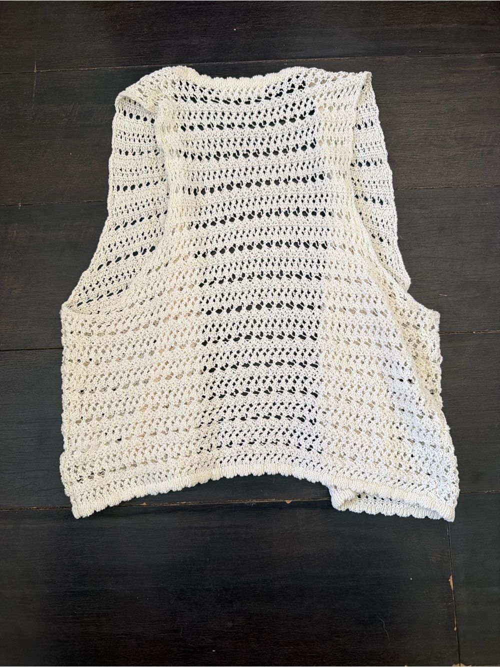 Cream Knit 100% Cotton Sweater Vest - Picture 4 of 4